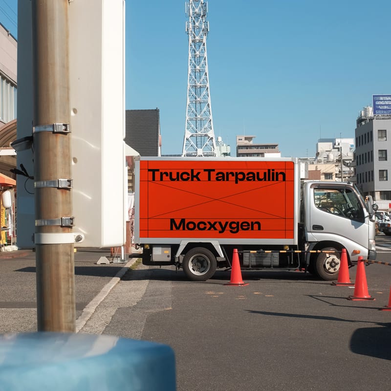 Truck Tarpaulin Mockup PSD