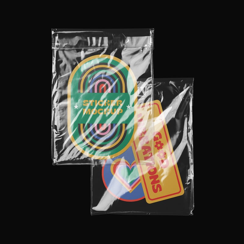 Two Foils with Stickers Mockup PSD