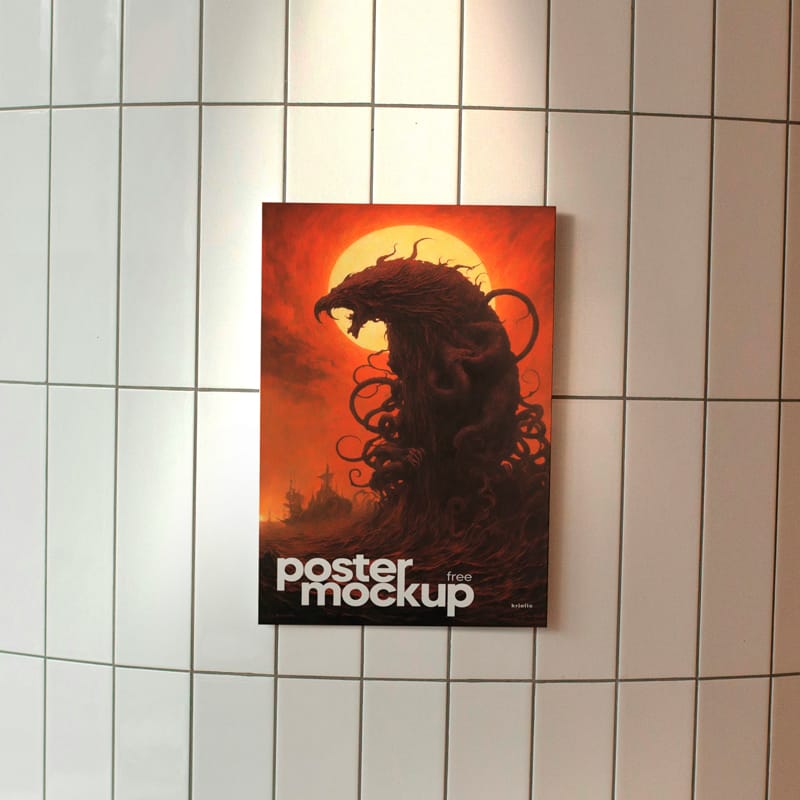 Wall Poster Mockup Design PSD