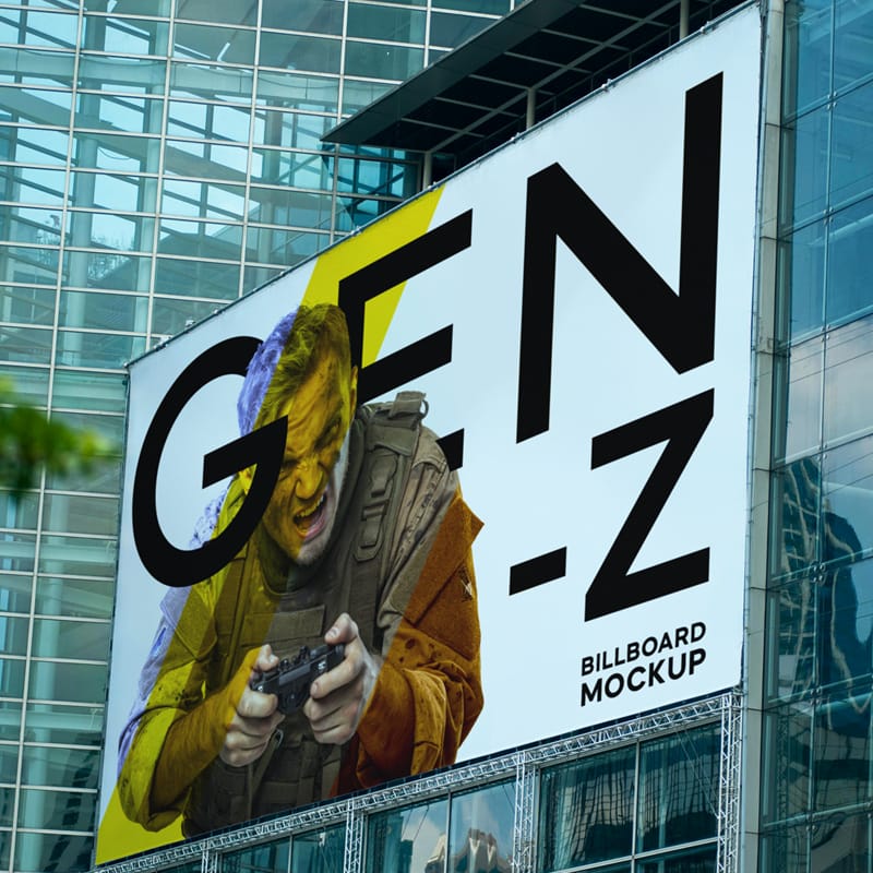 Wide Street Billboard Mockup Template PSD