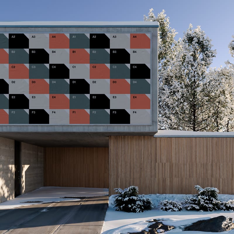 Winter Outdoor Billboard Mockup PSD