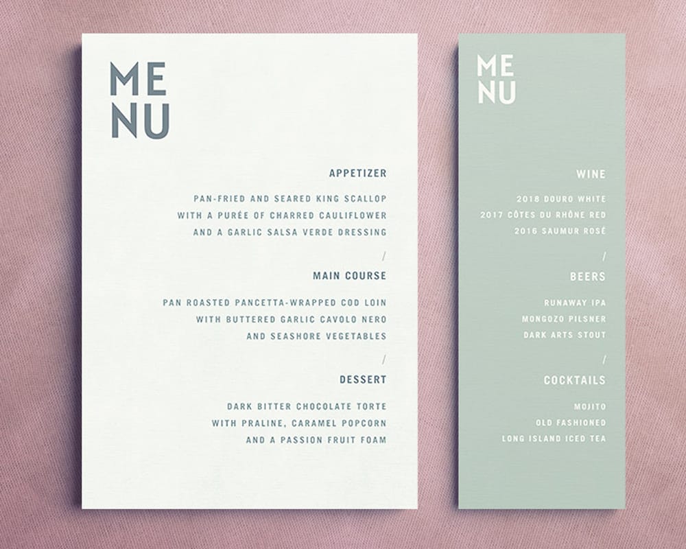 Free InDesign Menu Template