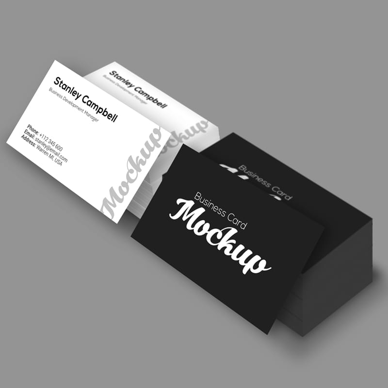 2 Stacks Business Card Mockup PSD