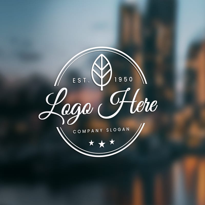 3D Glass Door Logo Mockup PSD