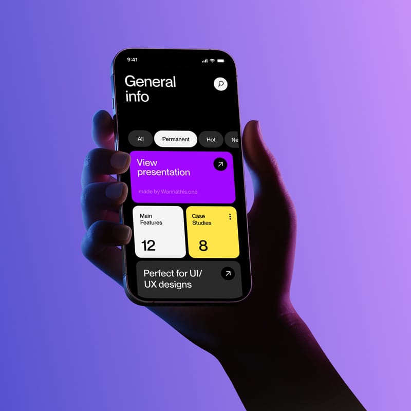 3D Hand Holding iPhone Mockup PSD