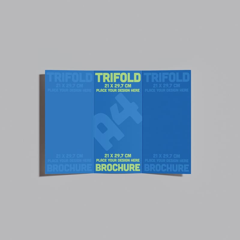 A4 Trifold Brochure Mockup PSD