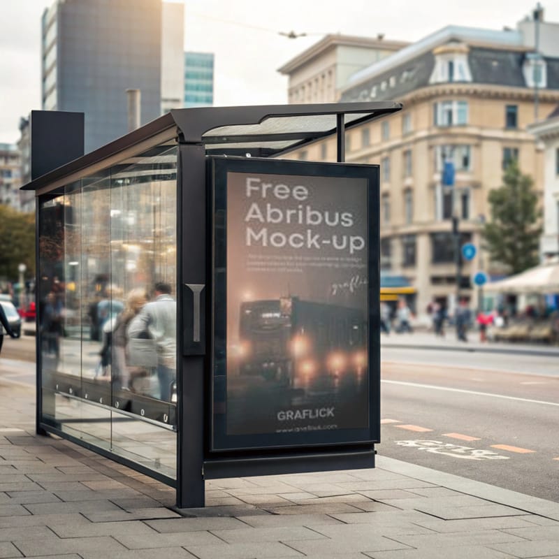 Abribus Poster Mockup PSD