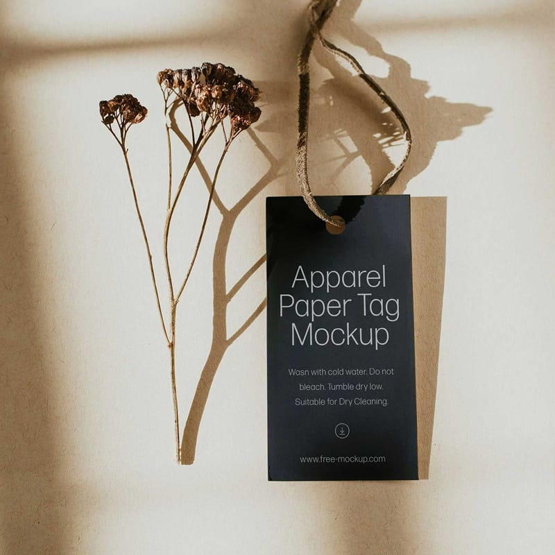 Apparel Paper Tag Mockup PSD