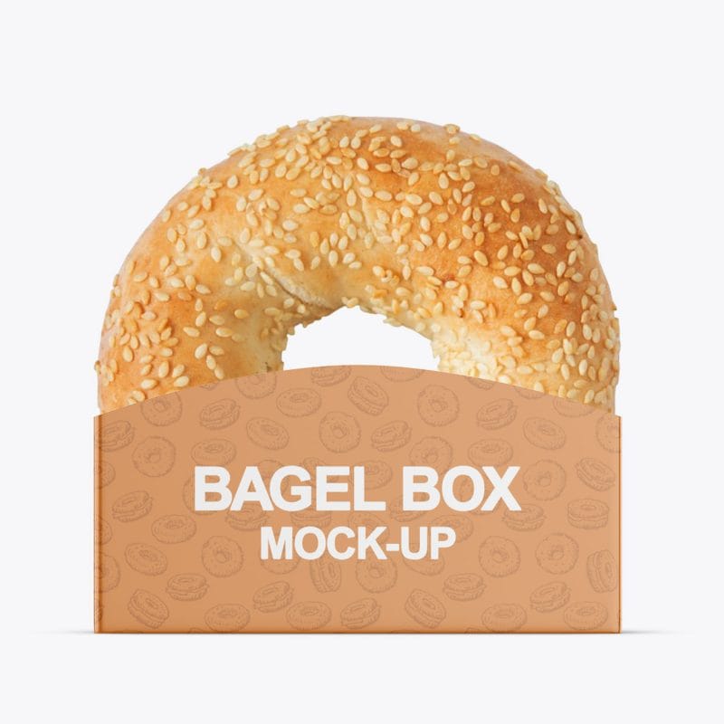 Bagel Mockup with Paper Box PSD