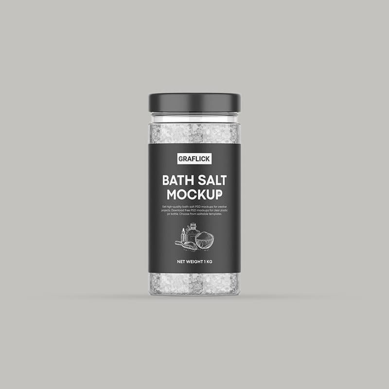 Bath Salt Jar Mockup PSD