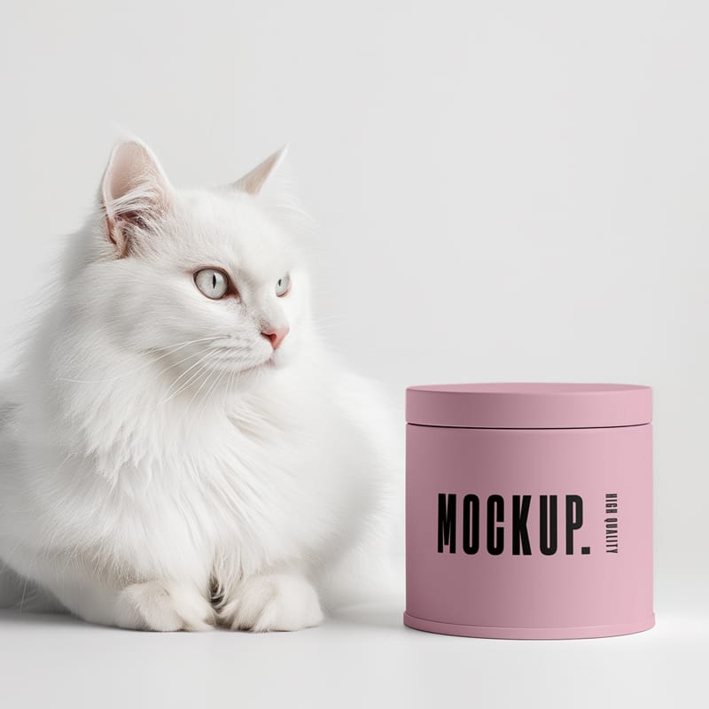 Cat Health Supplement Jar Mockup PSD