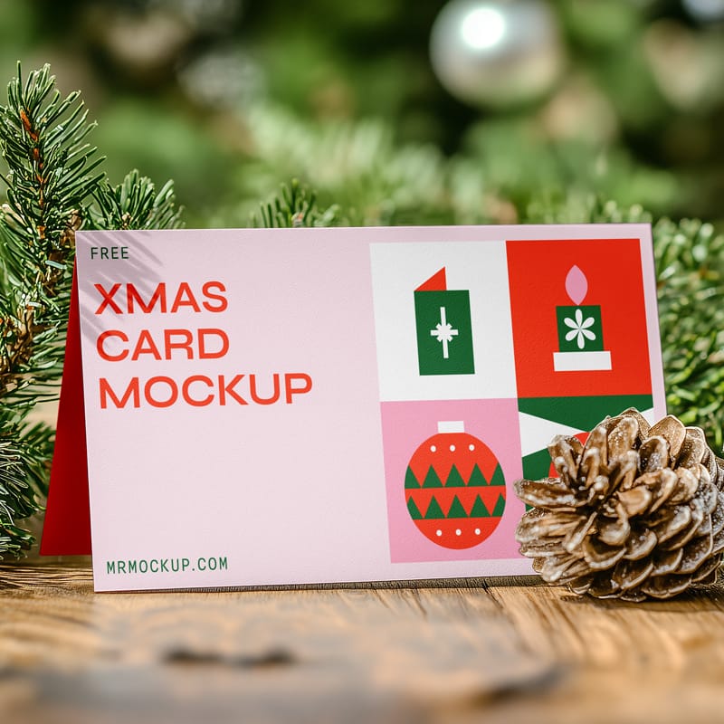 Christmas Card Mockups PSD