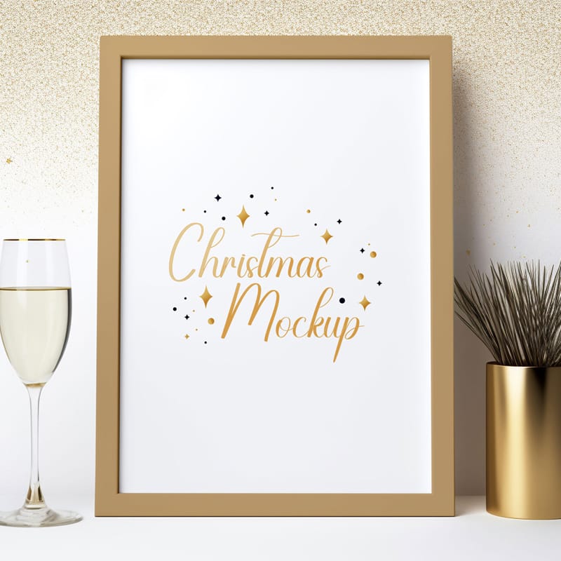 Christmas Celebration Frame Mockup PSD