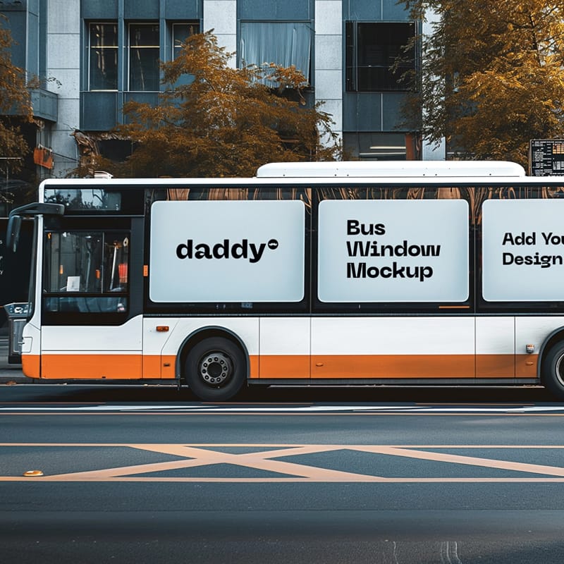 City Bus Advertising Mockup PSD