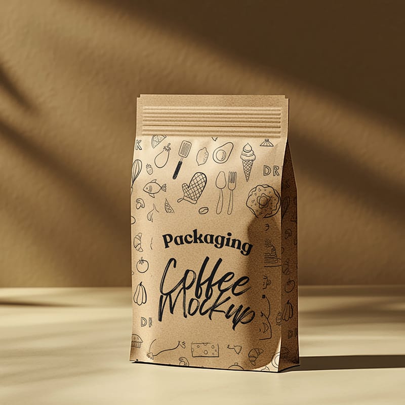 Clean Coffee Packaging Mockup PSD