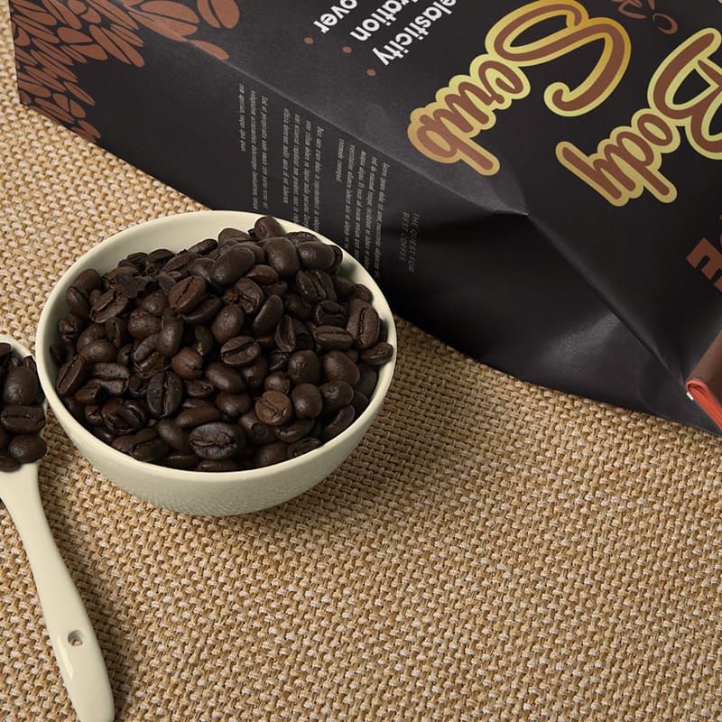 Coffee Body Scrub Pouch Mockup PSD