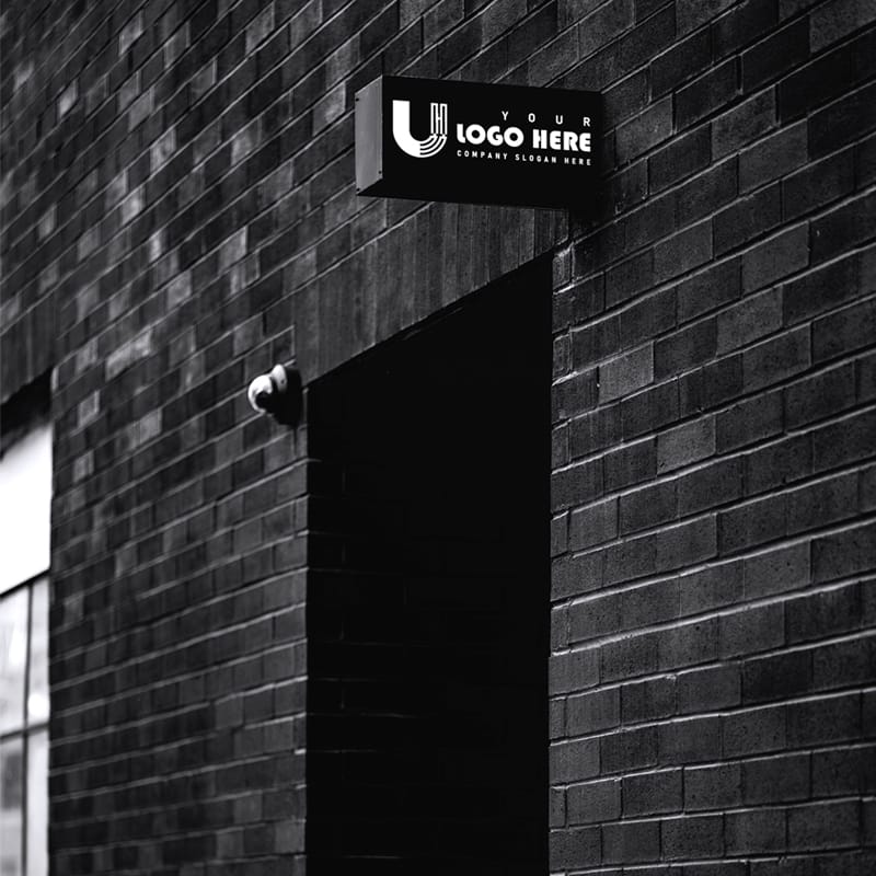 Commercial Signage Logo Mockup Template PSD