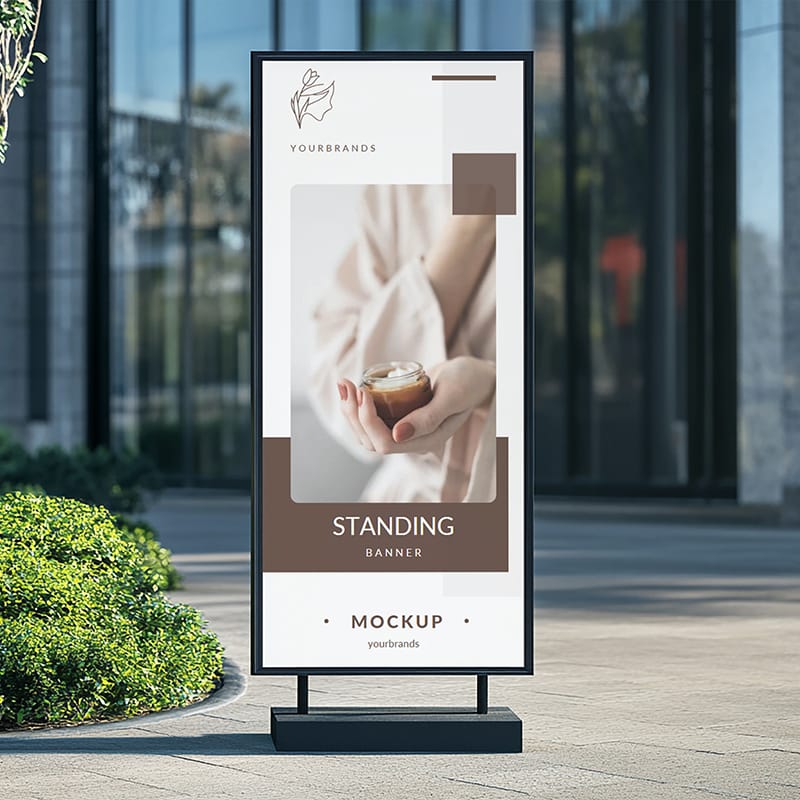 Free Company Stand Banner Mockup PSD