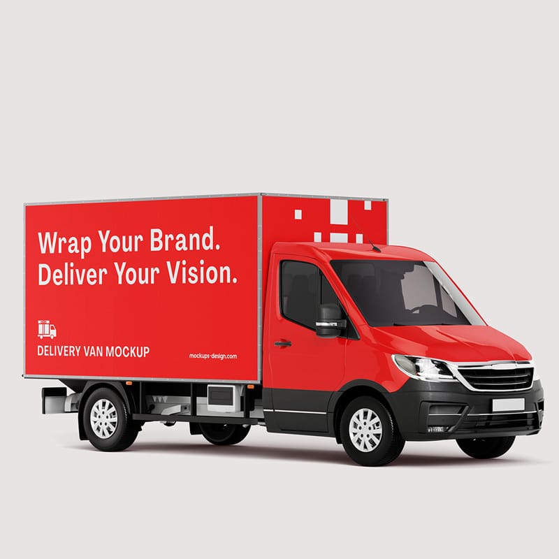 Delivery Van Mockup PSD