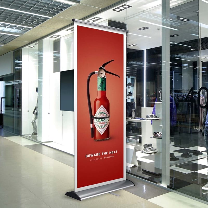 Fashion Store Roll-up Banner Mockup PSD