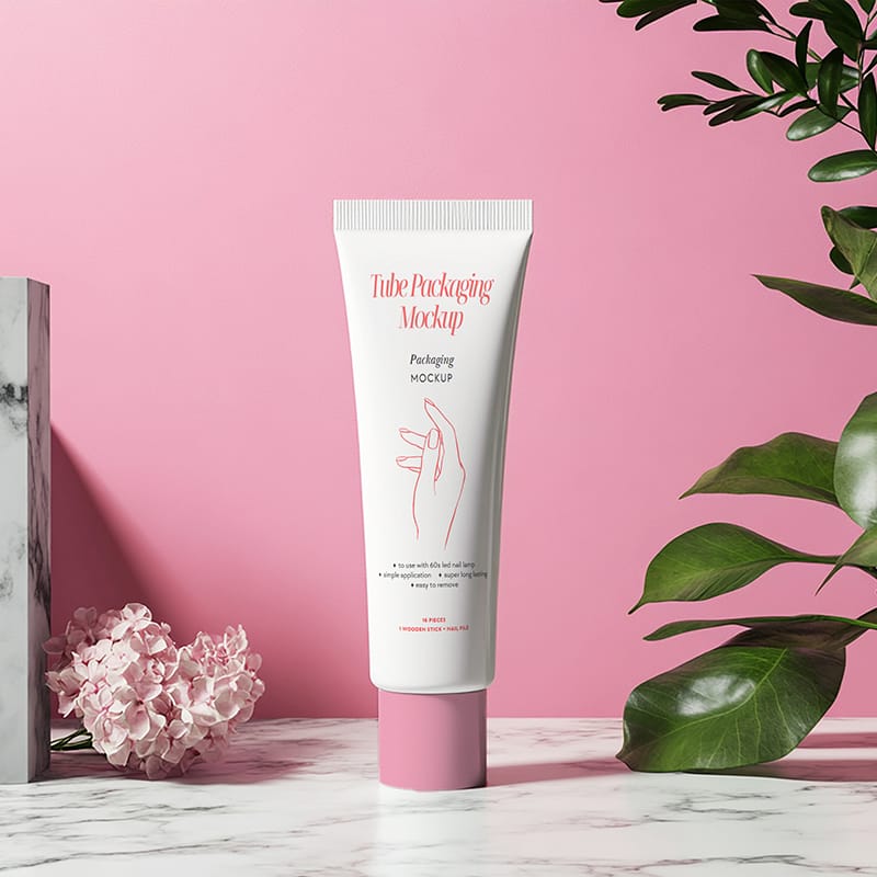 Feminine Tube Packaging Mockup PSD