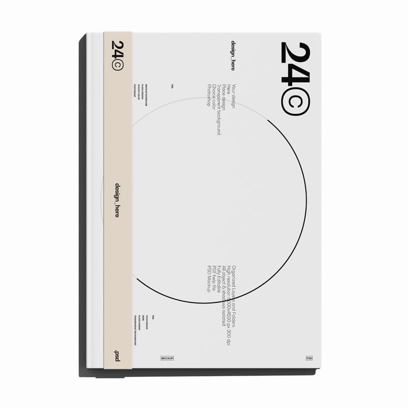 Floating Hardcover Book Mockup PSD