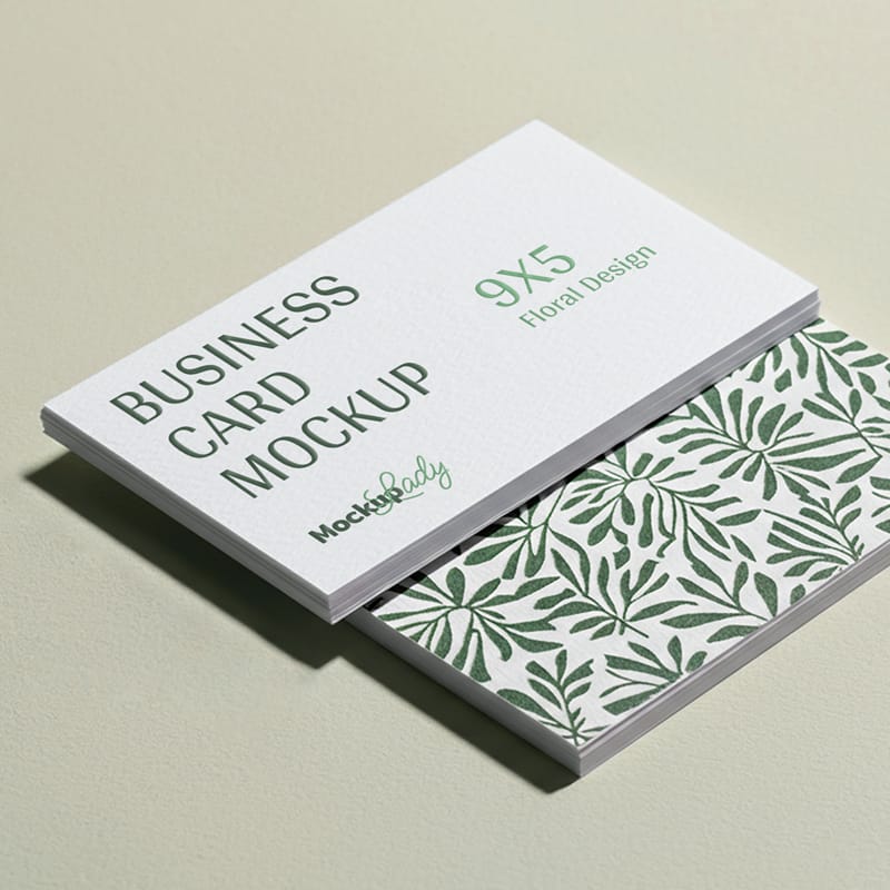 Floral Design Business Card Mockup PSD