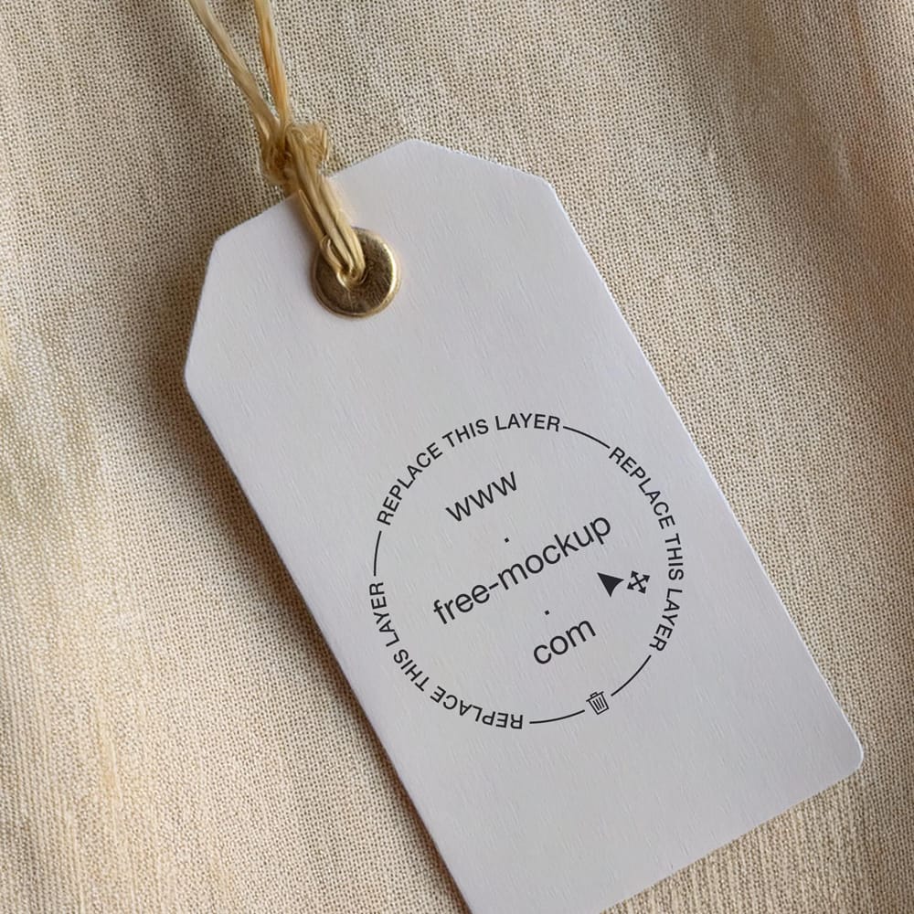Free Apparel Label Tag Logo Mockup PSD