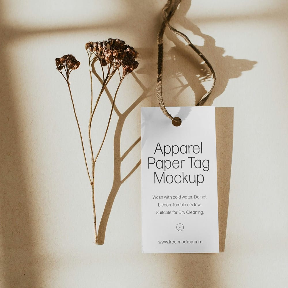 Free Apparel Paper Tag Mockup PSD