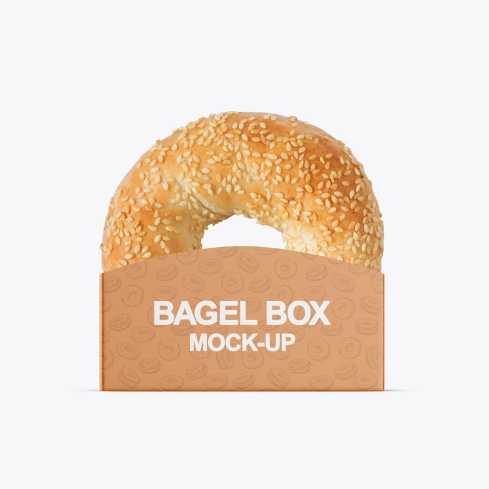 Free Bagel Mockup with Paper Box PSD