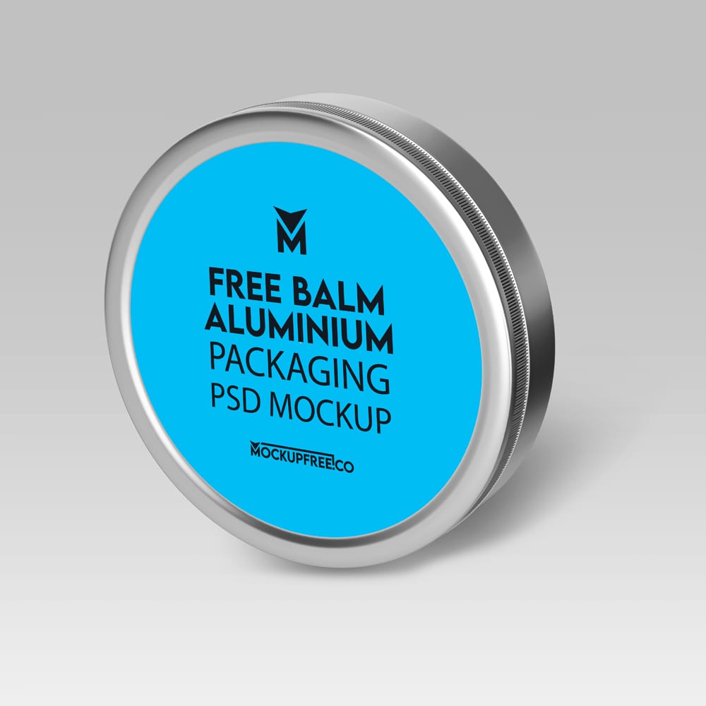 Free Balm Aluminium Packaging Mockup PSD