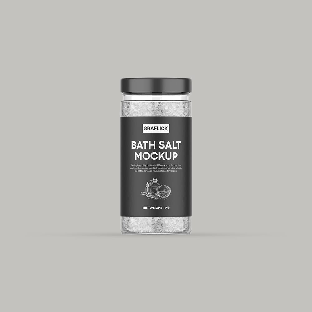 Free Bath Salt Jar Mockup PSD