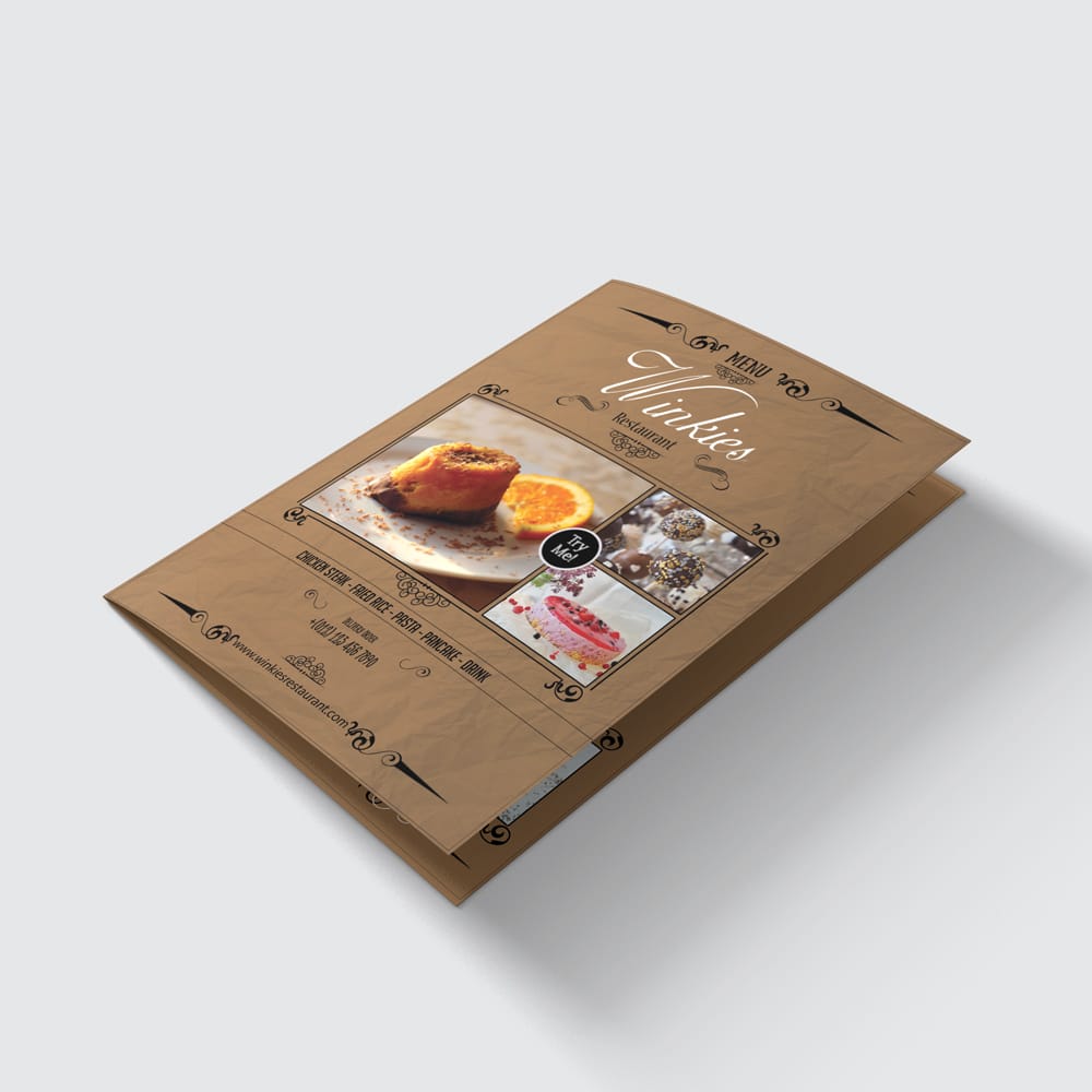 Free Bi-Fold Menu Mockup PSD