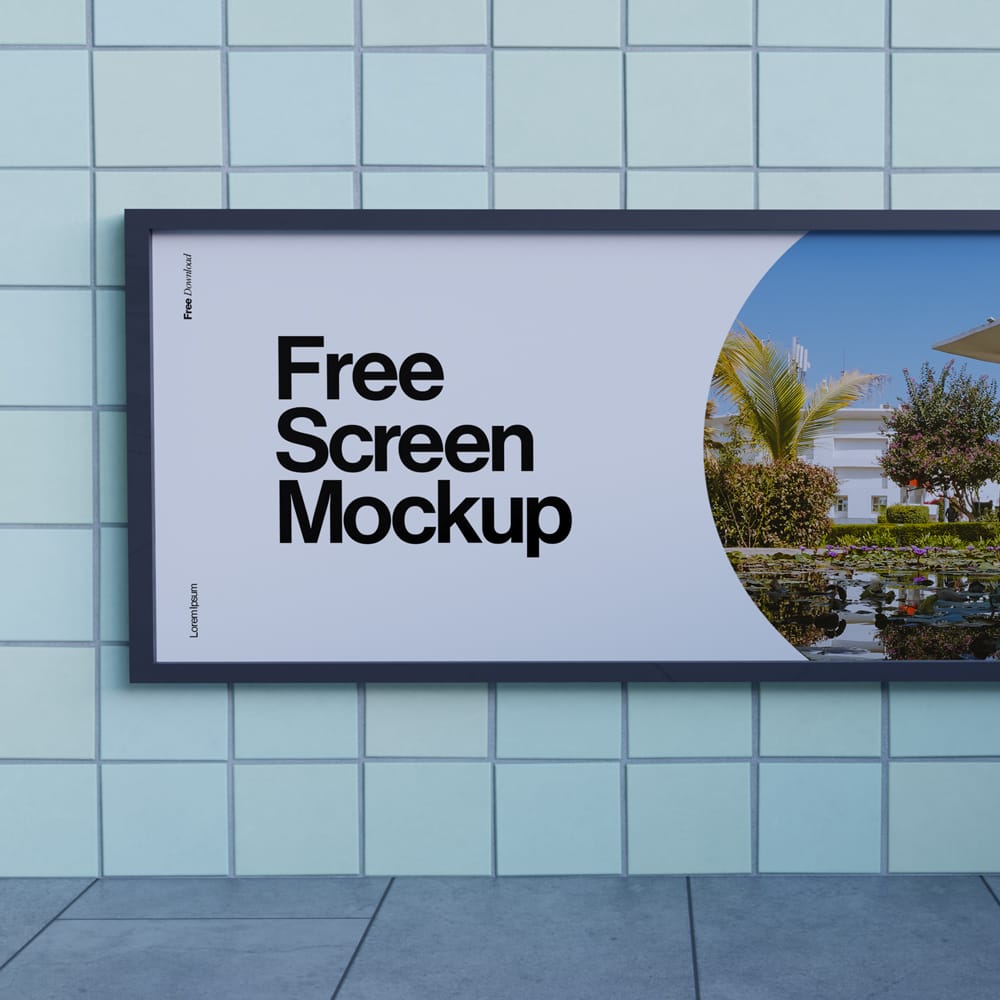 Free Billboard Screen Mockup Template PSD