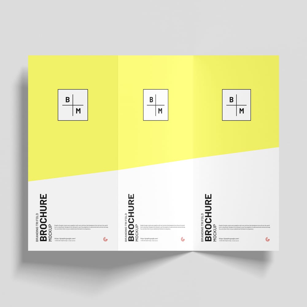 Free Branding Tri Fold Brochure Mockup Design PSD