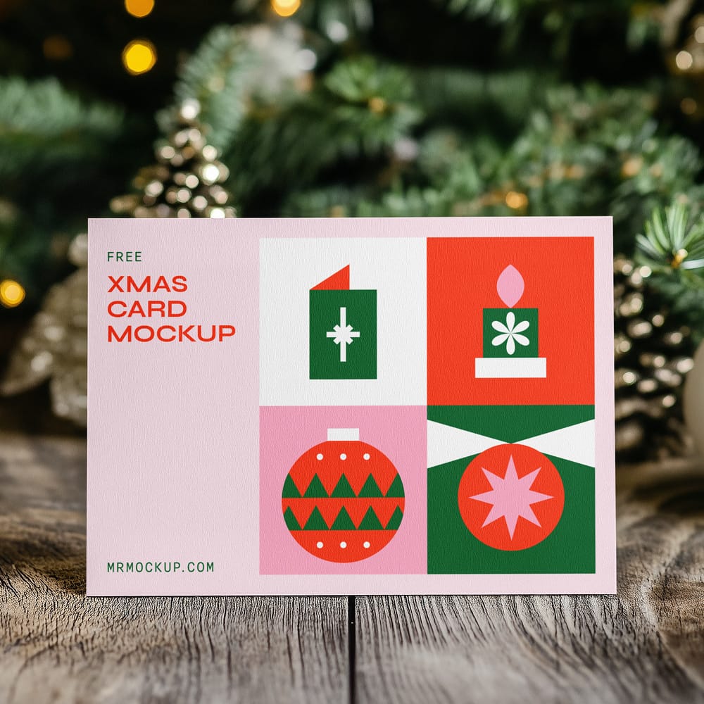 Free Christmas Card Mockups PSD