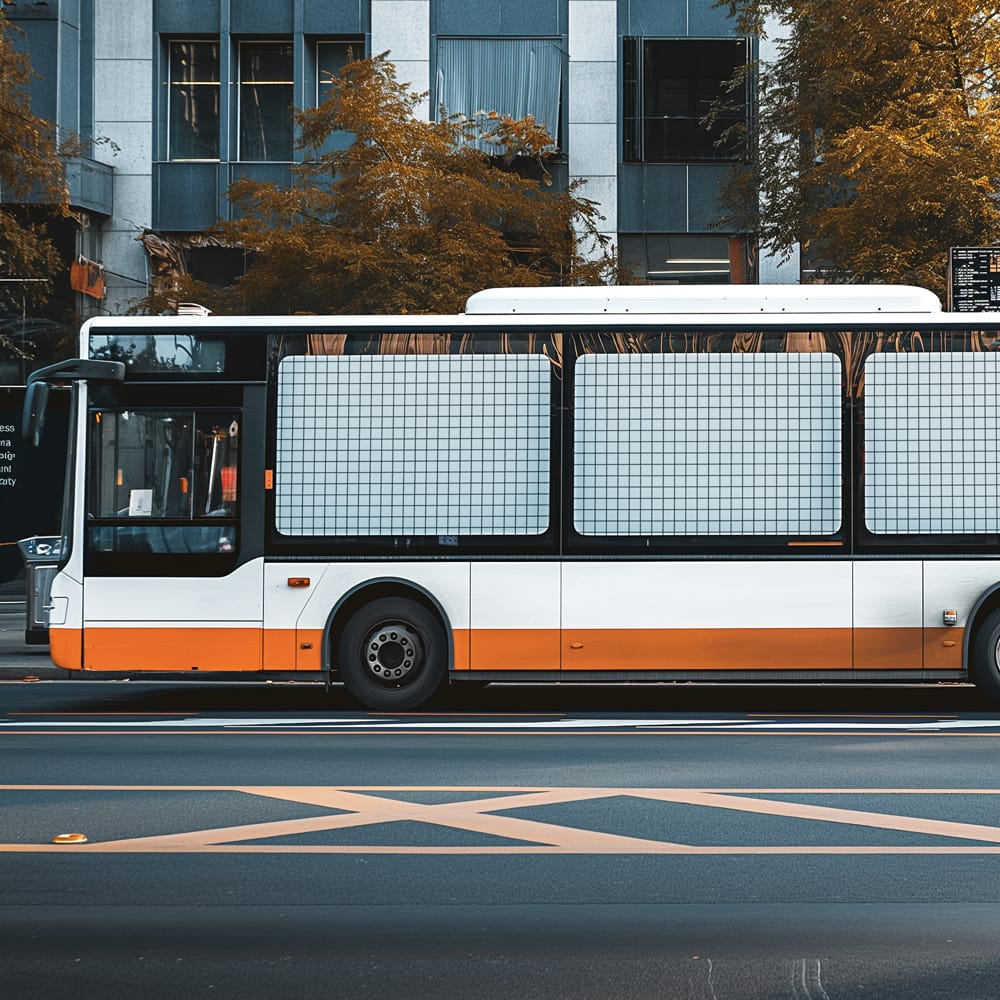 Free City Bus Advertising Mockup PSD