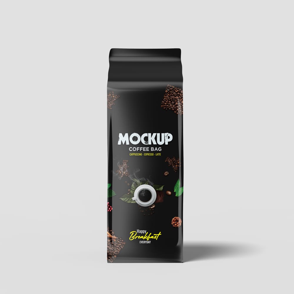 Free Coffee Bag Mockup Template PSD