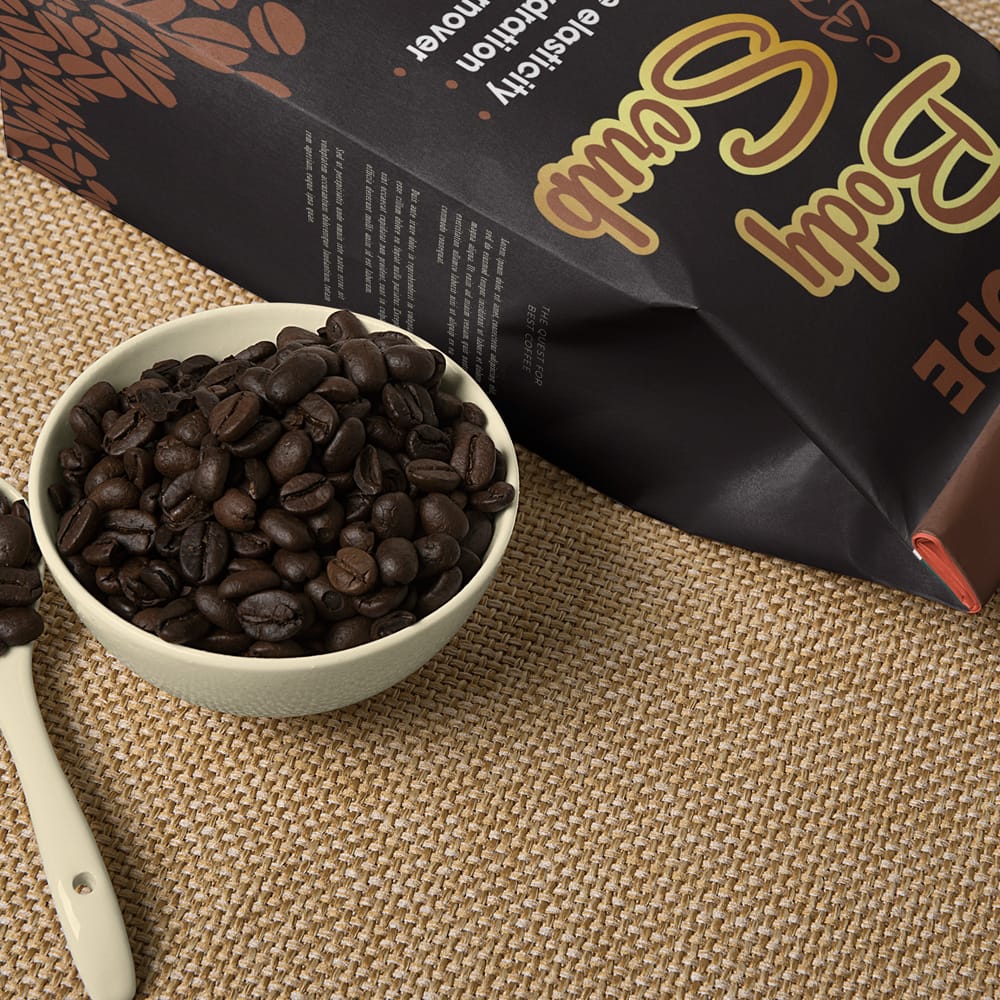 Free Coffee Body Scrub Pouch Mockup PSD