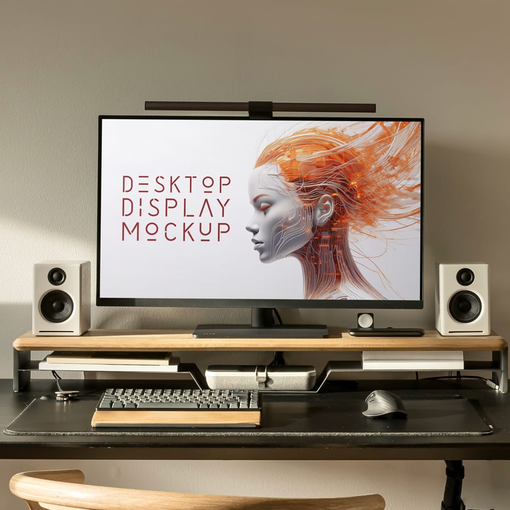 Free Desktop Monitor Mockup PSD