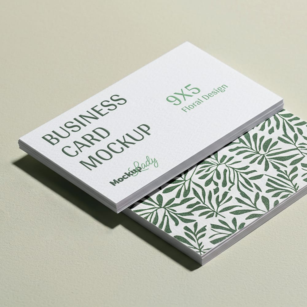 Free Floral Design Business Card Mockup PSD