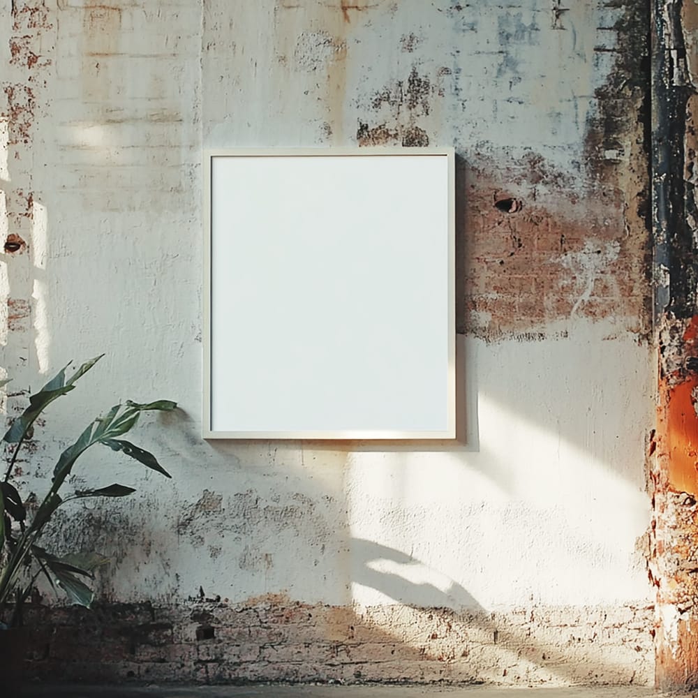 Free Frame Mockup in Abandoned Building Room PSD