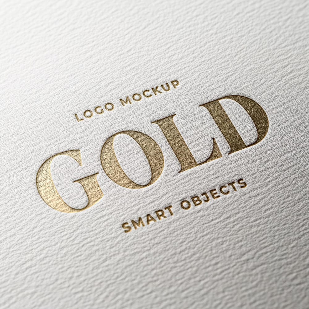 Free Gold Logo Mockup PSD