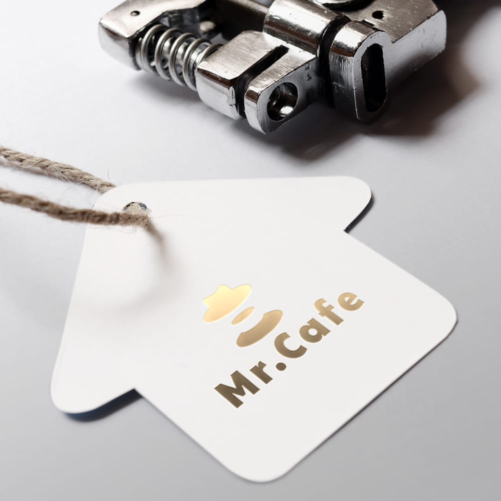 Free Golden Text Tag Mockup PSD