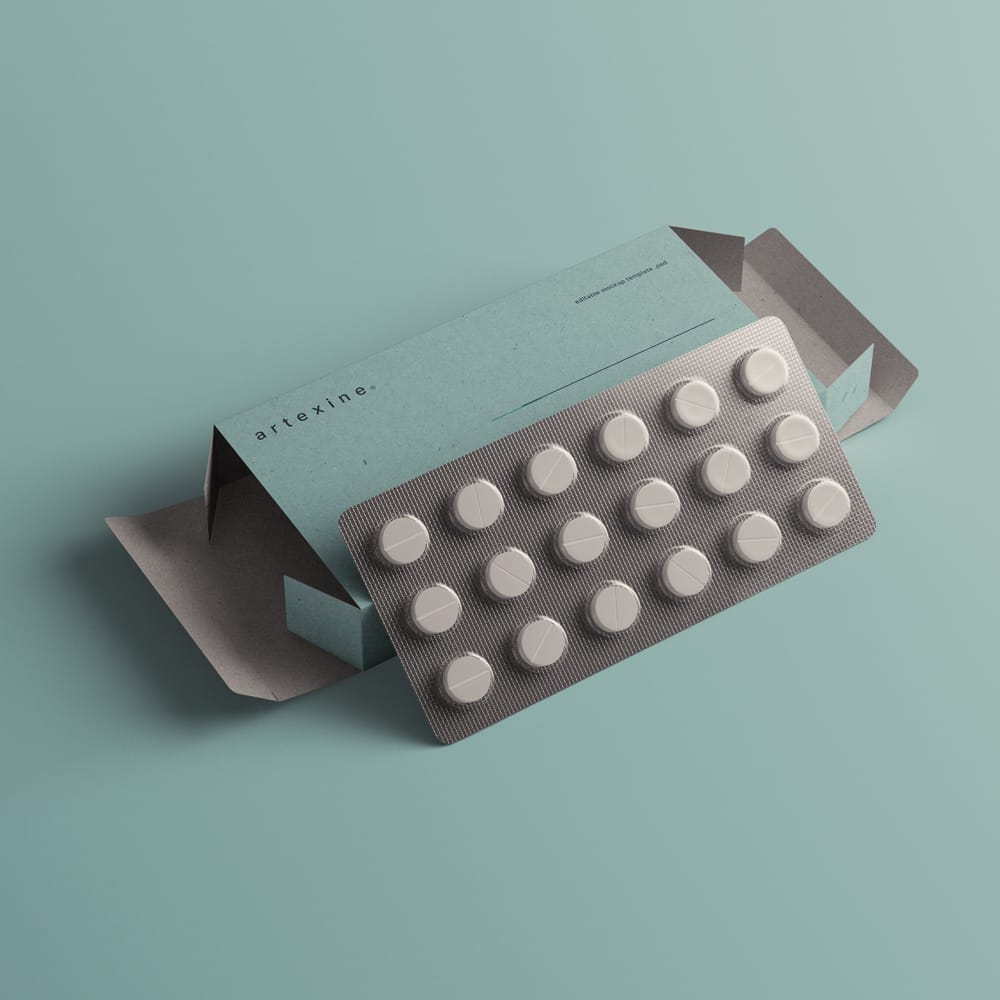 Free Medicine Box Packaging Mockup PSD