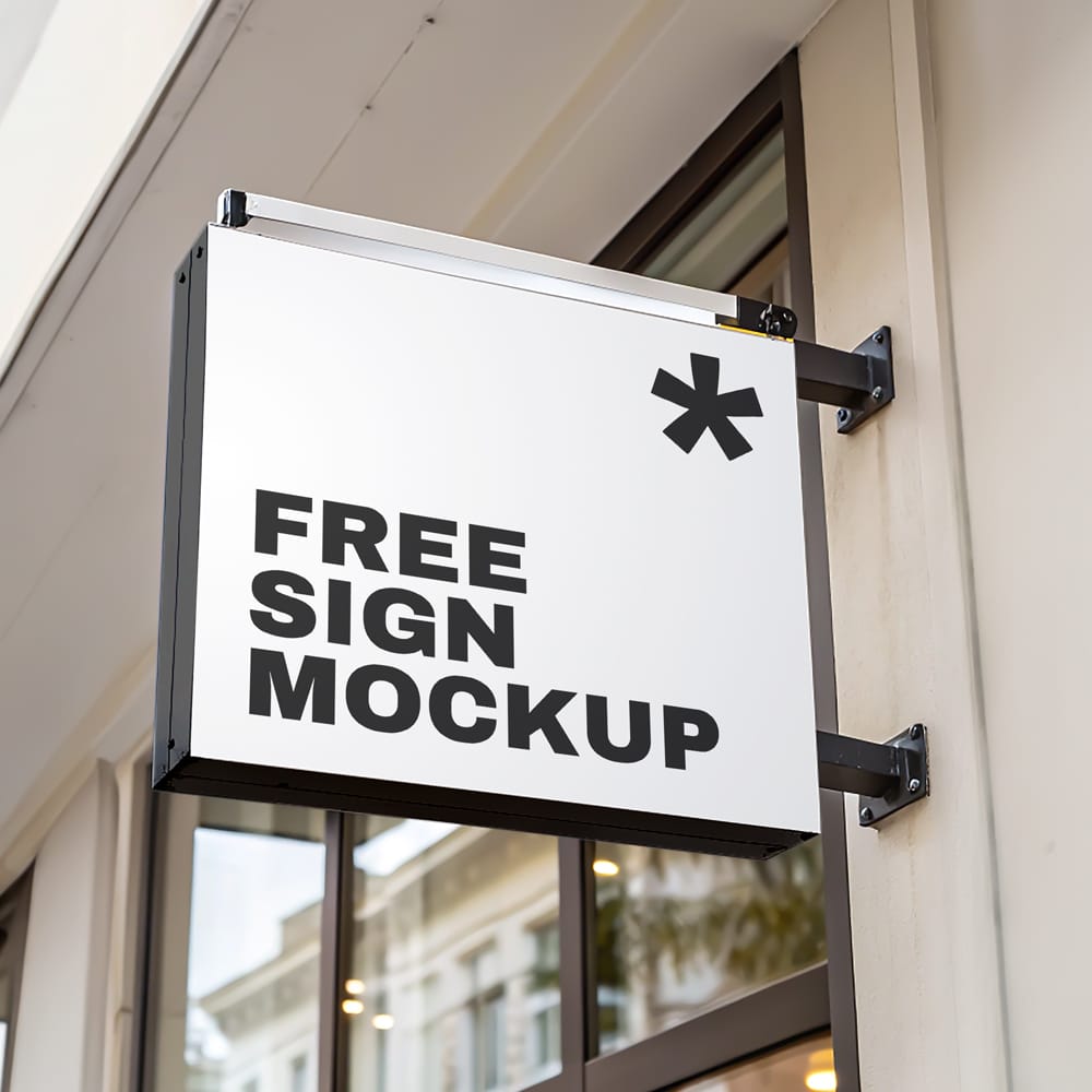 Free Outdoor Store Sign Mockup​ PSD