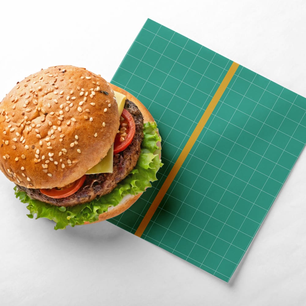 Free Paper Note With Burger Mockup PSD