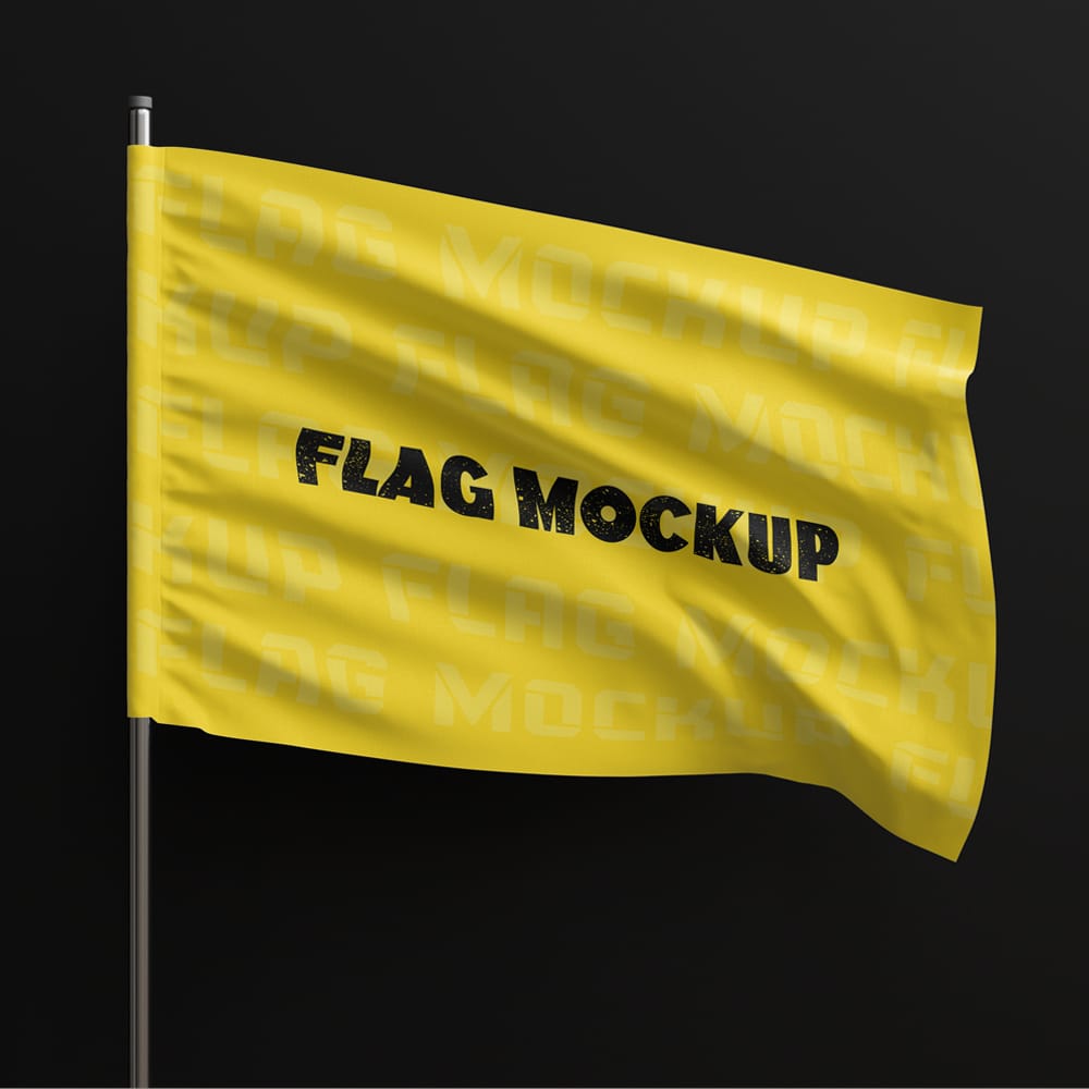 Free Photorealistic Flag Mockup PSD