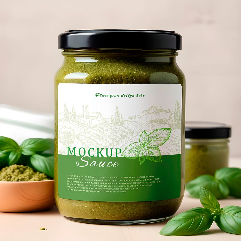 Free Photorealistic Jar Mockup PSD