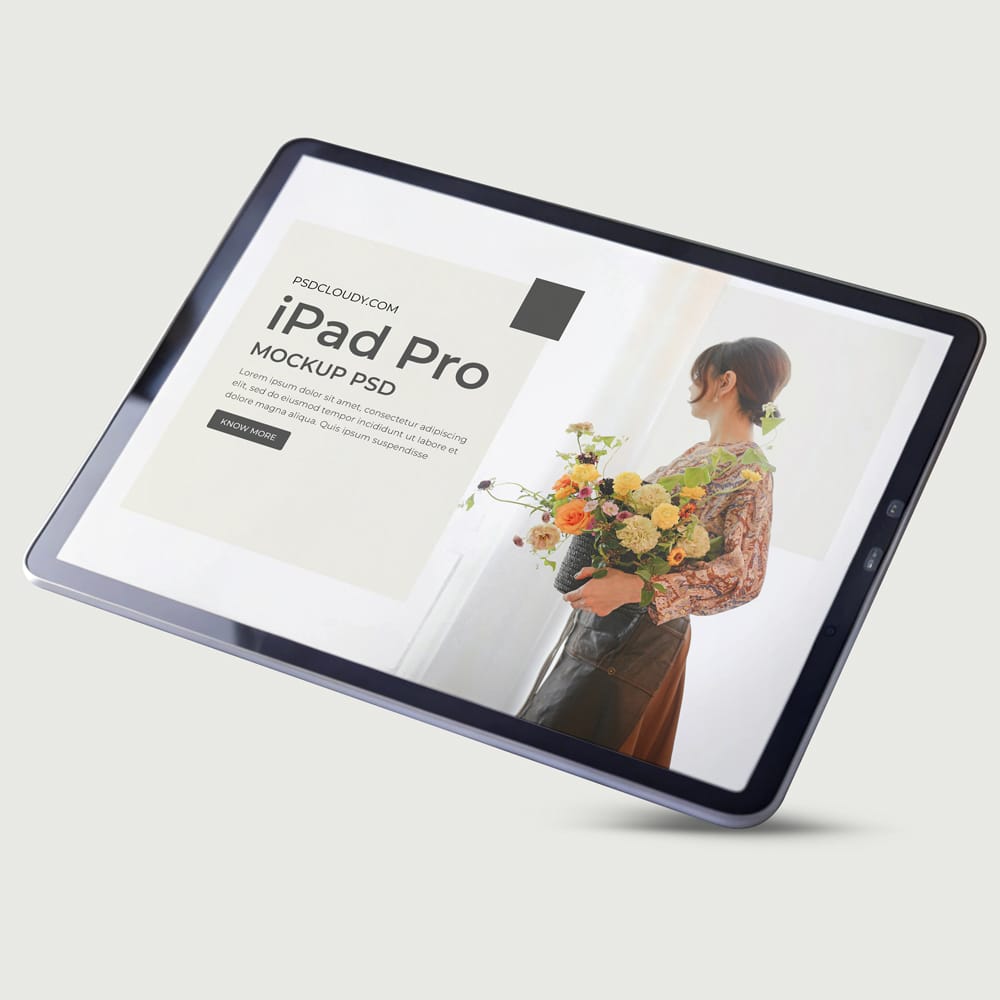 Free Photorealistic iPad Pro Mockup PSD